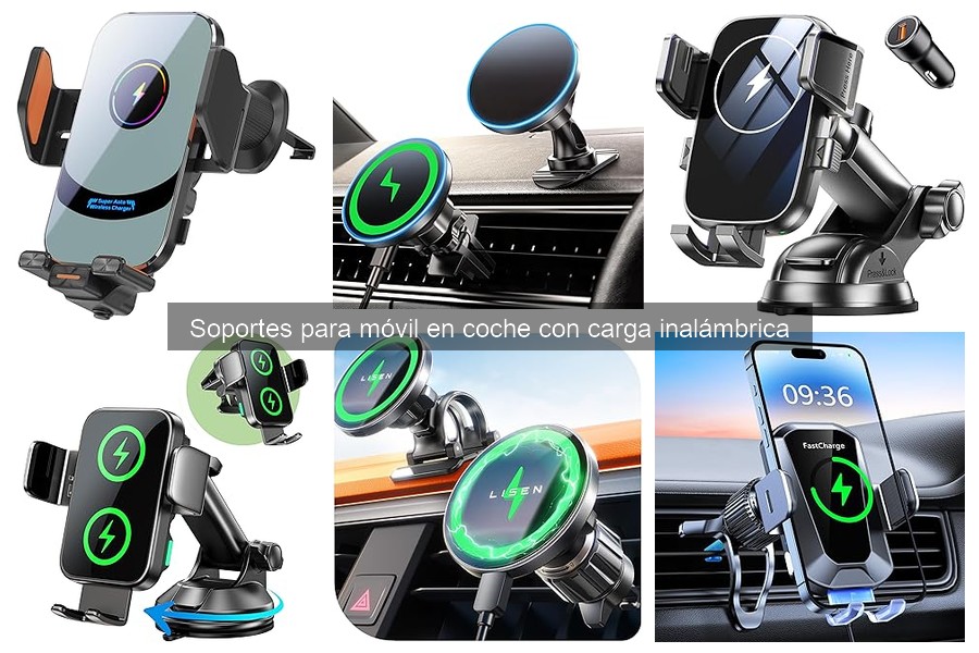 Mejores soportes para móvil con carga inalámbrica en coches pequeños