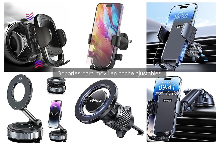 Tipos de soportes ajustables para móvil en coche