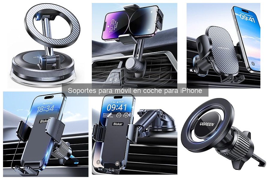 Tipos de soportes para móvil en coche para iPhone